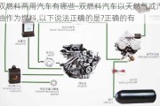 雙燃料兩用汽車有哪些-雙燃料汽車以天然氣或汽油作為燃料,以下說法正確的是?正確的有