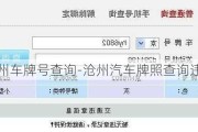 滄州車牌號(hào)查詢-滄州汽車牌照查詢違章