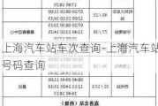 上海汽車站車次查詢-上海汽車站號碼查詢