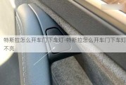 特斯拉怎么開車門下車燈-特斯拉怎么開車門下車燈不亮