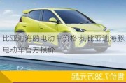 比亞迪海鷗電動車價格表,比亞迪海豚電動車官方報價