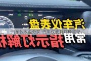 汽車儀表盤分類-汽車儀表有幾種類型