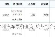 杭州到臺州汽車票價查詢-杭州到臺州汽車票價