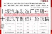 十堰汽車制造廠招聘-十堰汽車制造廠招聘信息