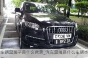 車輛黑牌子是什么意思_汽車黑牌是什么車輛類型