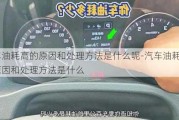 汽車油耗高的原因和處理方法是什么呢-汽車油耗高的原因和處理方法是什么