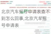 北京汽車搖號申請表查不到怎么回事,北京汽車搖號申請表