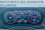 奧迪汽車油耗高怎么解決_奧迪油耗突然增高什么原因導致