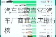 汽車品牌直營(yíng)-汽車廠商直營(yíng)店排行榜