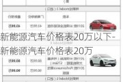 新能源汽車價格表20萬以下-新能源汽車價格表20萬