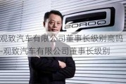 觀致汽車有限公司董事長級別高嗎-觀致汽車有限公司董事長級別