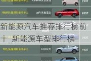 新能源汽車推薦排行榜前十_新能源車型排行榜