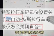 特斯拉行車記錄儀設置關手動自動-特斯拉行車記錄儀怎么關閉聲音