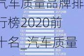 汽車質量品牌排行榜2020前十名_汽車質量排名大全