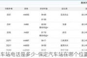 保定汽車站電話是多少-保定汽車站在哪個位置坐車