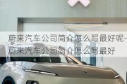 蔚來(lái)汽車公司簡(jiǎn)介怎么寫最好呢-蔚來(lái)汽車公司簡(jiǎn)介怎么寫最好