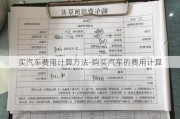 買汽車費用計算方法-購買汽車的費用計算