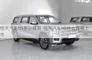 恒天汽車h5多少錢啊-恒天汽車h5什么時候上市