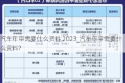 汽車年審需要什么資料 2023_汽車年審需要什么資料?