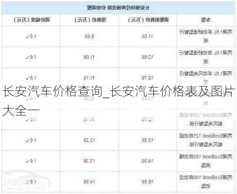 長安汽車價格查詢_長安汽車價格表及圖片大全一