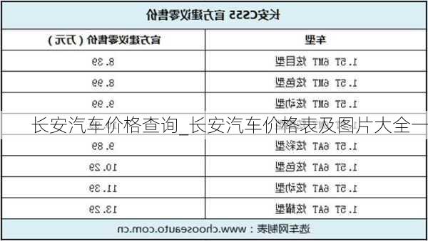 長安汽車價格查詢_長安汽車價格表及圖片大全一