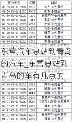 東營汽車總站到青島的汽車_東營總站到青島的車有幾點的