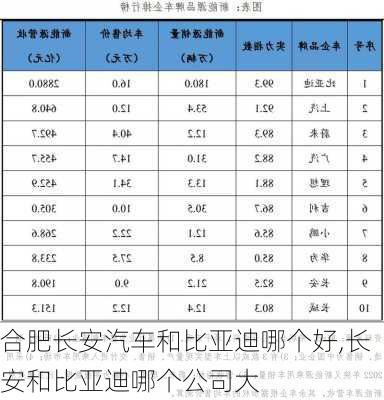 合肥長安汽車和比亞迪哪個好,長安和比亞迪哪個公司大