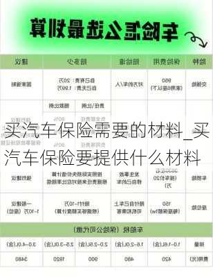 買汽車保險需要的材料_買汽車保險要提供什么材料