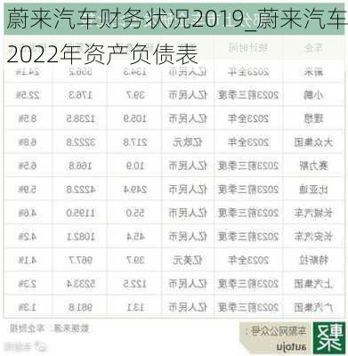 蔚來(lái)汽車(chē)財(cái)務(wù)狀況2019_蔚來(lái)汽車(chē)2022年資產(chǎn)負(fù)債表