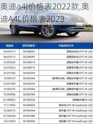 奧迪a4l價(jià)格表2022款,奧迪A4L價(jià)格表2023