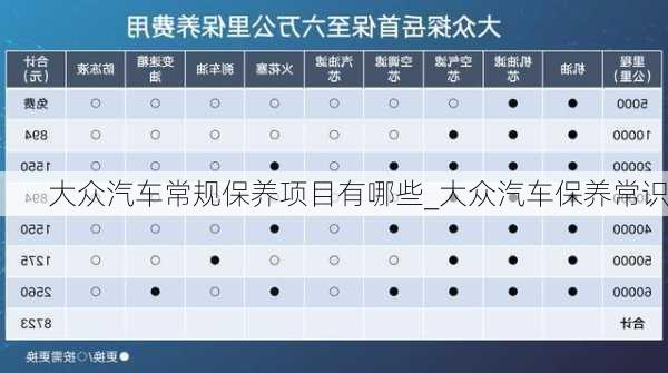 大眾汽車常規(guī)保養(yǎng)項(xiàng)目有哪些_大眾汽車保養(yǎng)常識