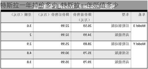 特斯拉一年掉價多少_特斯拉一年貶值多少