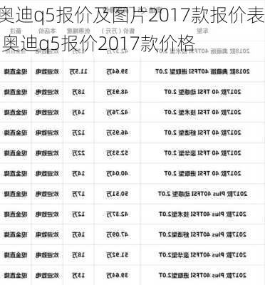 奧迪q5報價及圖片2017款報價表,奧迪q5報價2017款價格