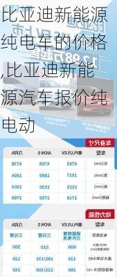 比亞迪新能源純電車的價(jià)格,比亞迪新能源汽車報(bào)價(jià)純電動(dòng)