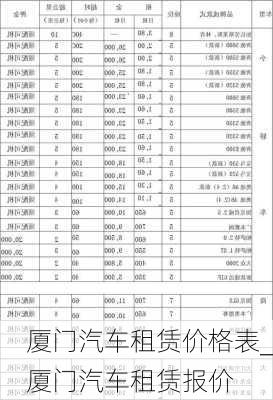 廈門汽車租賃價(jià)格表_廈門汽車租賃報(bào)價(jià)