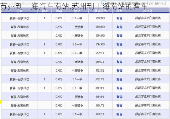 蘇州到上海汽車(chē)南站,蘇州到上海南站的客車(chē)