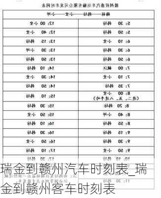 瑞金到贛州汽車時刻表_瑞金到贛州客車時刻表