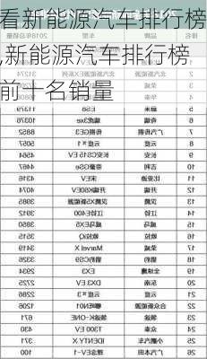 看新能源汽車排行榜,新能源汽車排行榜前十名銷量