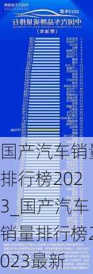 國產汽車銷量排行榜2023_國產汽車銷量排行榜2023最新