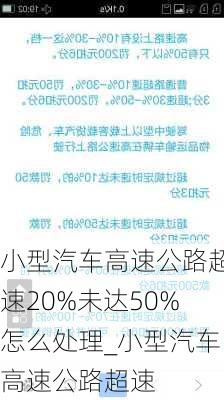 小型汽車(chē)高速公路超速20%未達(dá)50%怎么處理_小型汽車(chē)高速公路超速