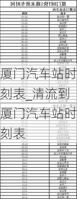 廈門汽車站時刻表_清流到廈門汽車站時刻表