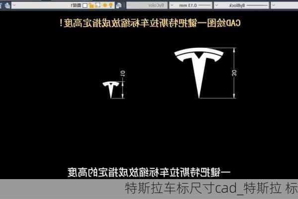 特斯拉車標尺寸cad_特斯拉 標