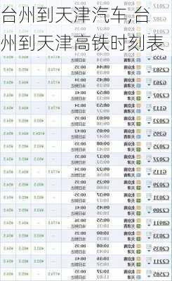 臺(tái)州到天津汽車,臺(tái)州到天津高鐵時(shí)刻表
