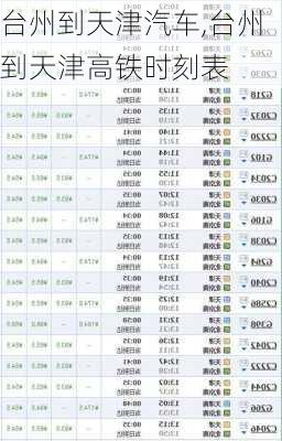 臺(tái)州到天津汽車,臺(tái)州到天津高鐵時(shí)刻表
