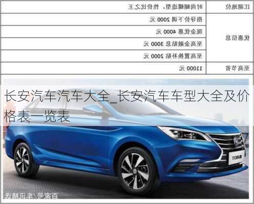 長安汽車汽車大全_長安汽車車型大全及價(jià)格表一覽表