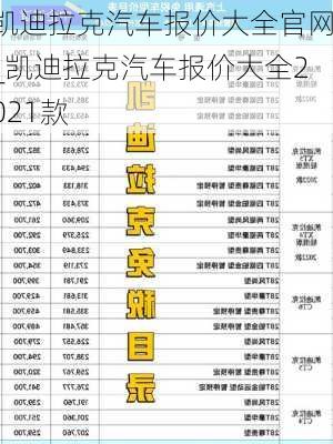 凱迪拉克汽車報價大全官網_凱迪拉克汽車報價大全2021款