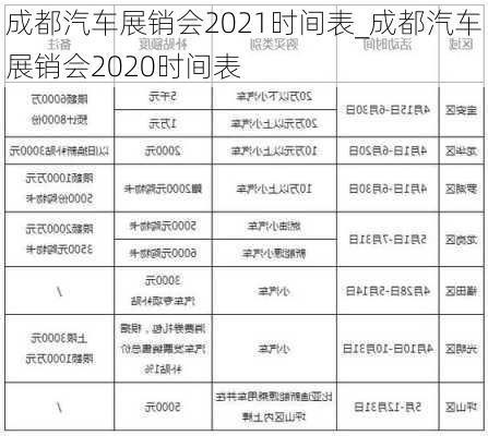 成都汽車展銷會2021時間表_成都汽車展銷會2020時間表