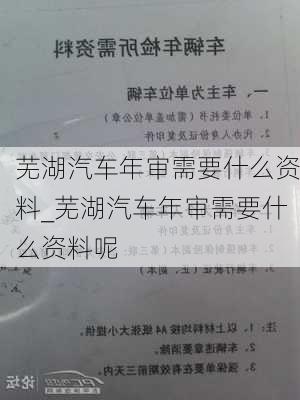 蕪湖汽車年審需要什么資料_蕪湖汽車年審需要什么資料呢