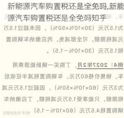 新能源汽車購置稅還是全免嗎,新能源汽車購置稅還是全免嗎知乎