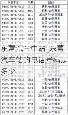 東營汽車中站_東營汽車站的電話號碼是多少